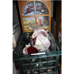 CRATE OF VASES AND WINNIE THE POOH PLATES