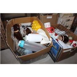 TWO BOXES OF KITCHEN INCLUDING CHRISTMAS DINNER WARE