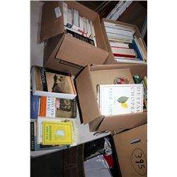 THREE BOXES OF HARDCOVER NOVELS AND COFFEE TABLE BOOKS