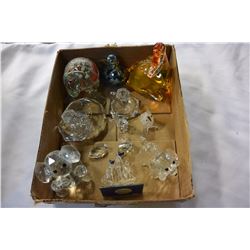 BOX OF SWATSKY CRYSTAL AND ART GLASS FIGURES