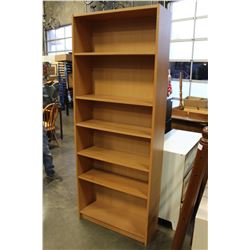 LARGE MAPLE FINISH BOOKSHELF