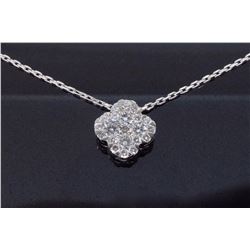 14KT White Gold 0.25ctw Diamond Pendant with Chain