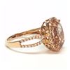 Image 3 : 14KT Rose Gold 4.00ct Morganite and Diamond Ring