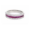 Image 1 : 14KT White Gold 0.95ctw Ruby and Diamond Ring