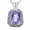 Image 1 : 14KT White Gold 8.00ct Amethyst and Diamond Pendant with Chain