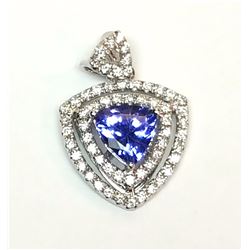 14KT White Gold 0.87ct Tanzanite Pendant