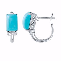 14KT White Gold 3.43ctw Turquoise and Diamond Earrings