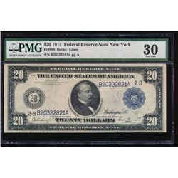 1914 $20 New York Federal Reserve Note PMG 30