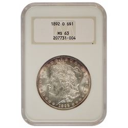 1892-O $1 Morgan Silver Dollar Coin NGC MS63