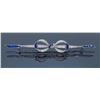 Image 2 : Platinum 1.08ctw Sapphire and Diamond Pin