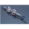 Image 3 : Platinum 1.08ctw Sapphire and Diamond Pin