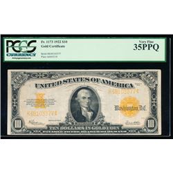 1922 $10 Gold Certificate PCGS 35