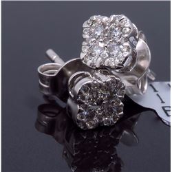 14KT White Gold 0.30ctw Diamond Earrings