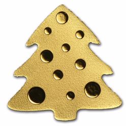 $1 Palau 1/2 Gram Golden Christmas Tree Coin