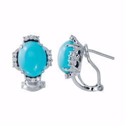 14KT White Gold 3.99ctw Turquoise and Diamond Earrings