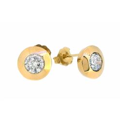 14KT Yellow Gold 1.28ctw Diamond Earrings