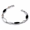 Image 1 : Sterling Silver Mother of Pearl and Onyx Bracelet