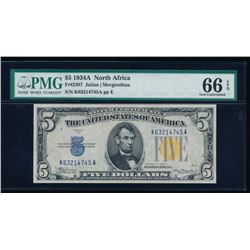 1934A $5 North Africa Silver Certificate PMG 66EPQ