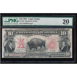 1901 $10 Bison Legal Tender Note PMG 20