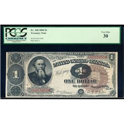 1890 $1 Treasury Note PCGS 30