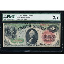 1869 $1 Legal Tender Note PMG VF25