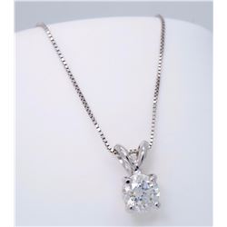 14KT White Gold 0.62ct Diamond Pendant with Chain