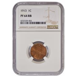 1913 Lincoln Cent NGC PF64RB