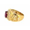 Image 2 : 14KT Yellow Gold 4.07ct Ruby and Diamond Ring