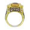 Image 9 : 18KT Yellow Gold Champagne Quartz and Diamond Ring