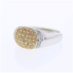 14KT Two Tone Gold 0.45ctw Yellow Sapphire and Diamond Ring