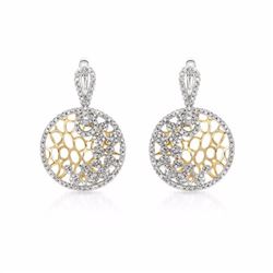 14KT Two Tone Yellow Gold 0.95ctw Diamond Earrings