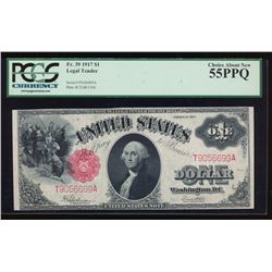 1917 $1 Legal Tender Note PCGS 55PPQ