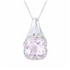 Image 1 : 14KT White Gold 7.51ct Amethyst and Diamond Pendant with Chain