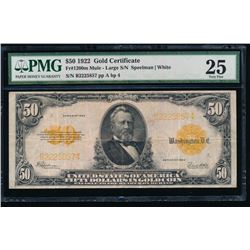 1922 $50 Large Gold Certificate PMG 25