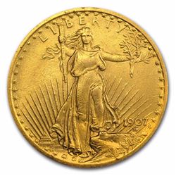 1907 $20 St Gaudens Double Eagle Gold Coin