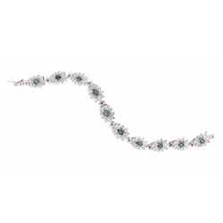 18KT White Gold 4.01ctw Alexandrite and Diamond Bracelet