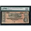 Image 1 : 1864 $10 Confederate States of America Note PMG 55EPQ