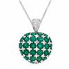 Image 1 : 14KT White Gold 7.26ctw Emerald and Diamond Pendant with Chain