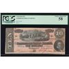 Image 1 : 1864 $10 Confederate Sates of America Note PCGS 58