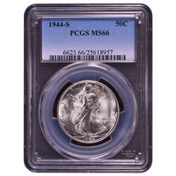 1944-S Walking Liberty Half Dollar Coin PCGS MS66