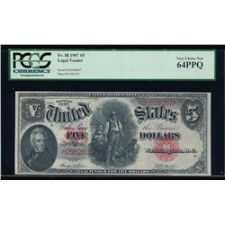 1907 $5 Legal Tender Note PCGS 64PPQ