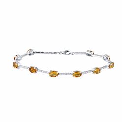 18KT White Gold 4.48ctw Citrine and Diamond Bracelet