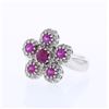Image 1 : 14KT White Gold 1.04ctw Ruby and Diamond Ring