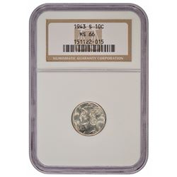 1943-S Mercury Dime NGC MS66