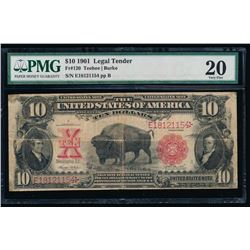 1901 $10 Legal Tender Bison Note PMG 20