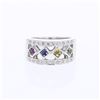Image 1 : 14KT White Gold 0.43ctw Multi Color Sapphire and Diamond Ring