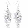 Image 1 : Sterling Silver Textured Polished Brushed Dangle Earrings