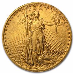 1908 $20 Saint Gaudens Double Eagle Gold Coin with Motto