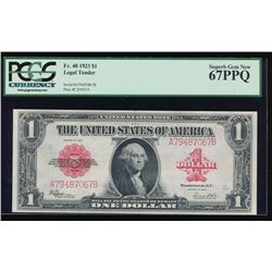 1923 $1 Legal Tender Note PCGS 67PPQ