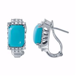 14KT White Gold 6.06ctw Turquoise and Diamond Earrings